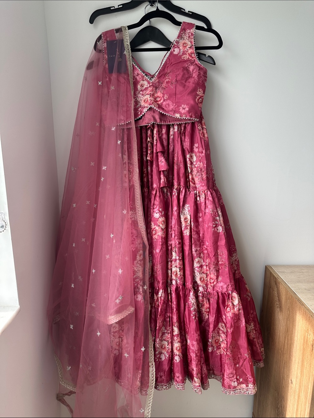 Lashkaraa Dusty Pink Floral Lehenga - NEW With Tags